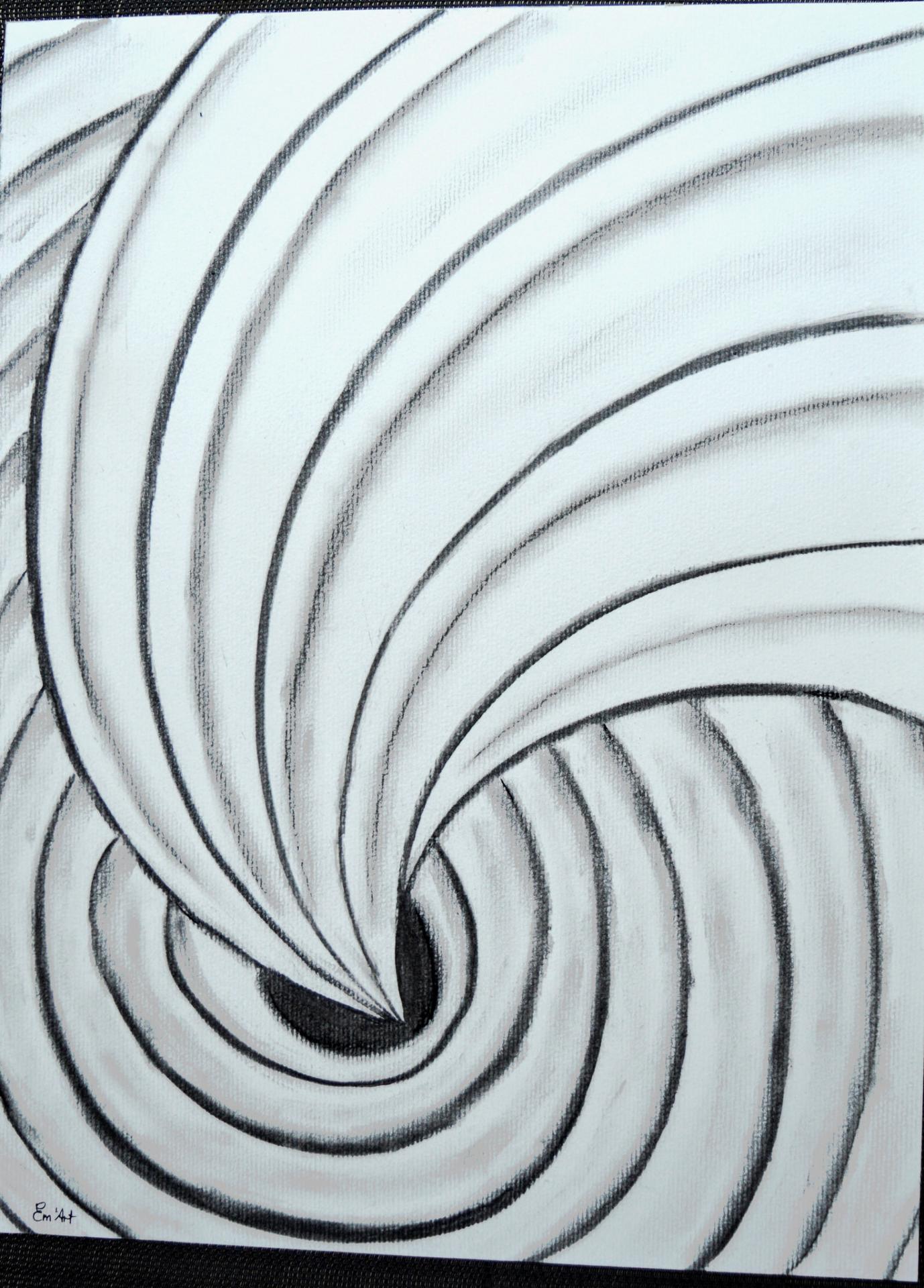 Passage, dessin fusain et encre de chine sur papier par Emmanuelle Baudry