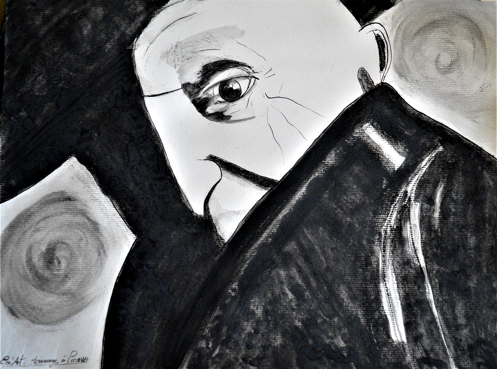 Tribute to Picasso I, mixed painting by Emmanuelle Baudry