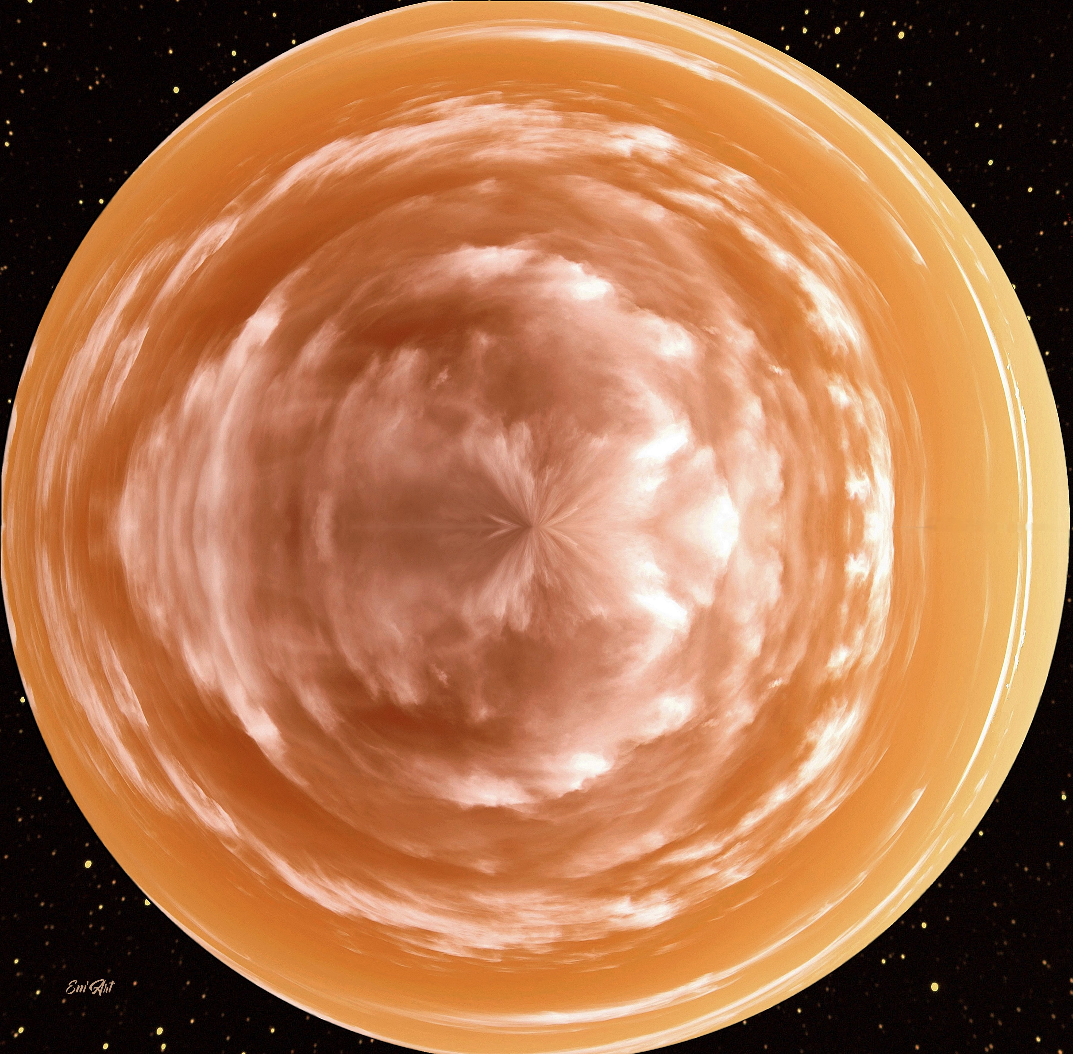 As a polar view of Mars planet