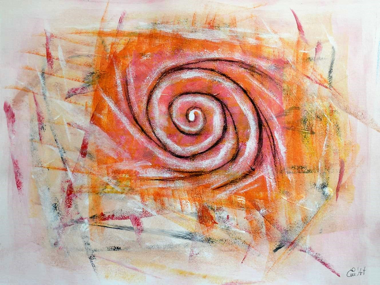Interstellar, acrylic & charcoal on paper by Emmanuelle Baudry