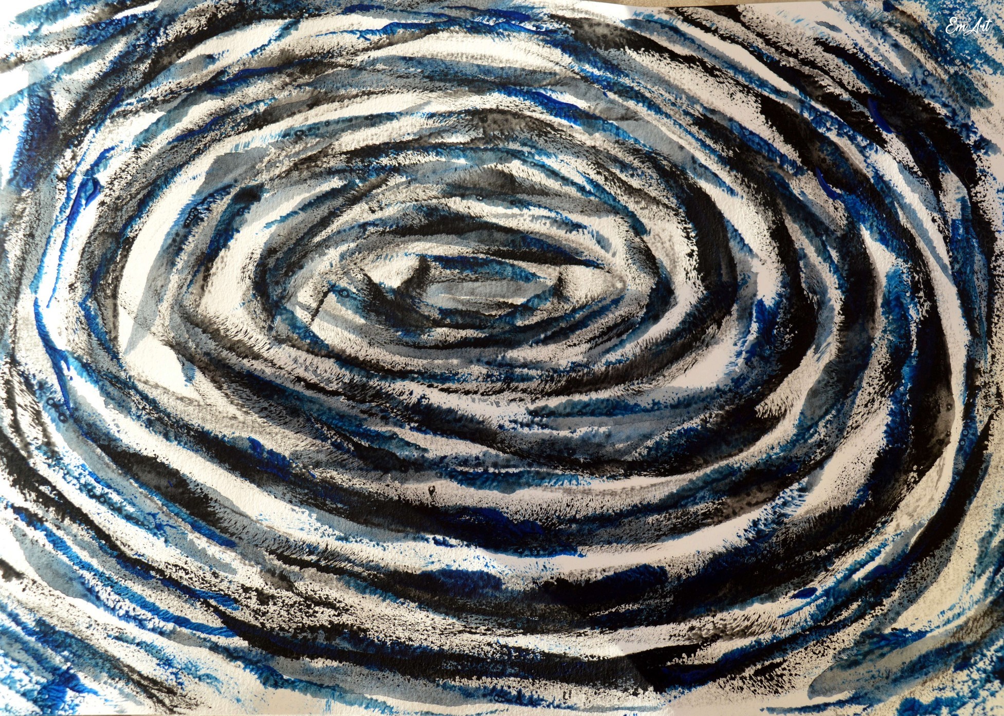 Le bleu de l'âme, acrylique abstraite par Emmanuelle Baudry