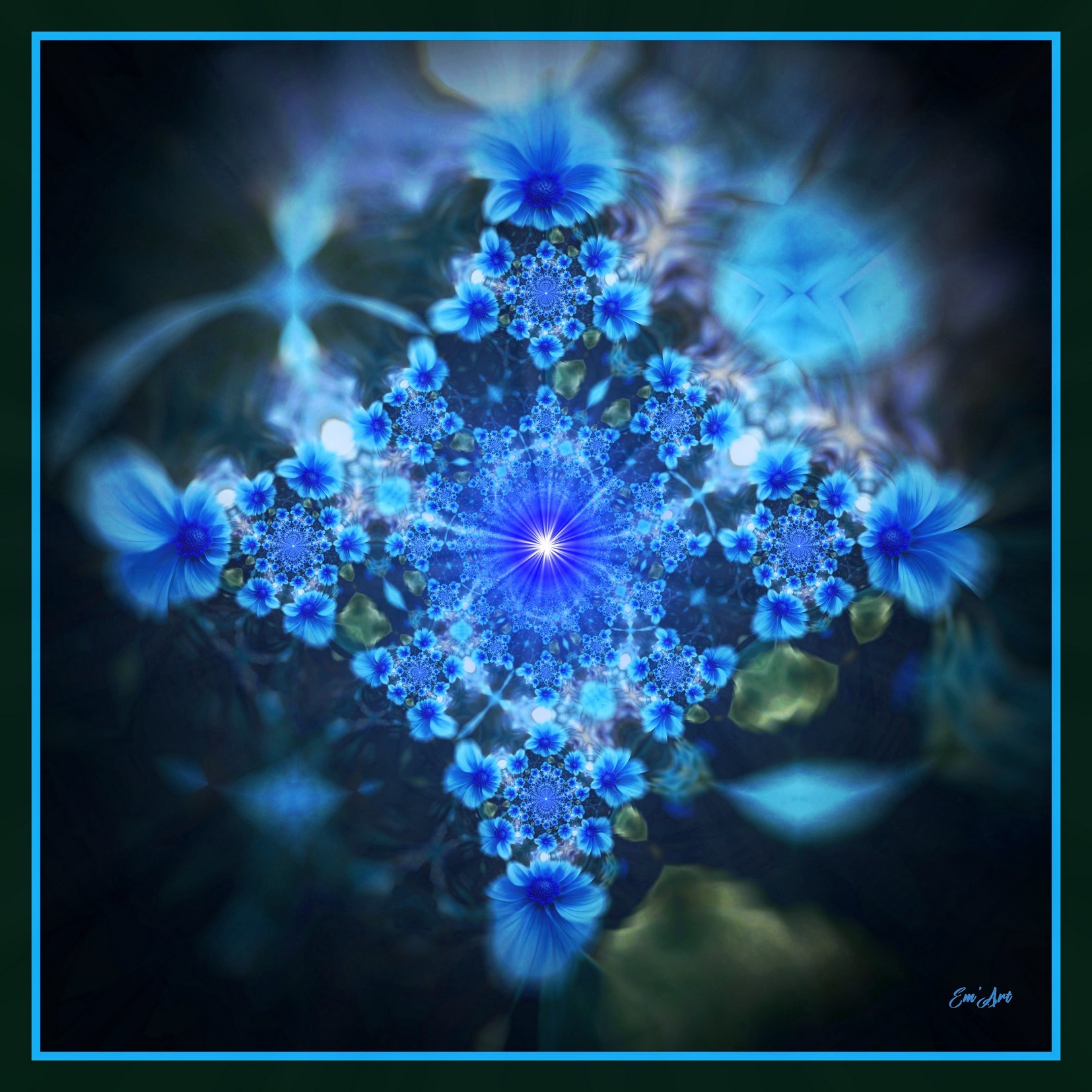 Bleuets Solaire, Photographie florale surréaliste par Emmanuelle Baudry