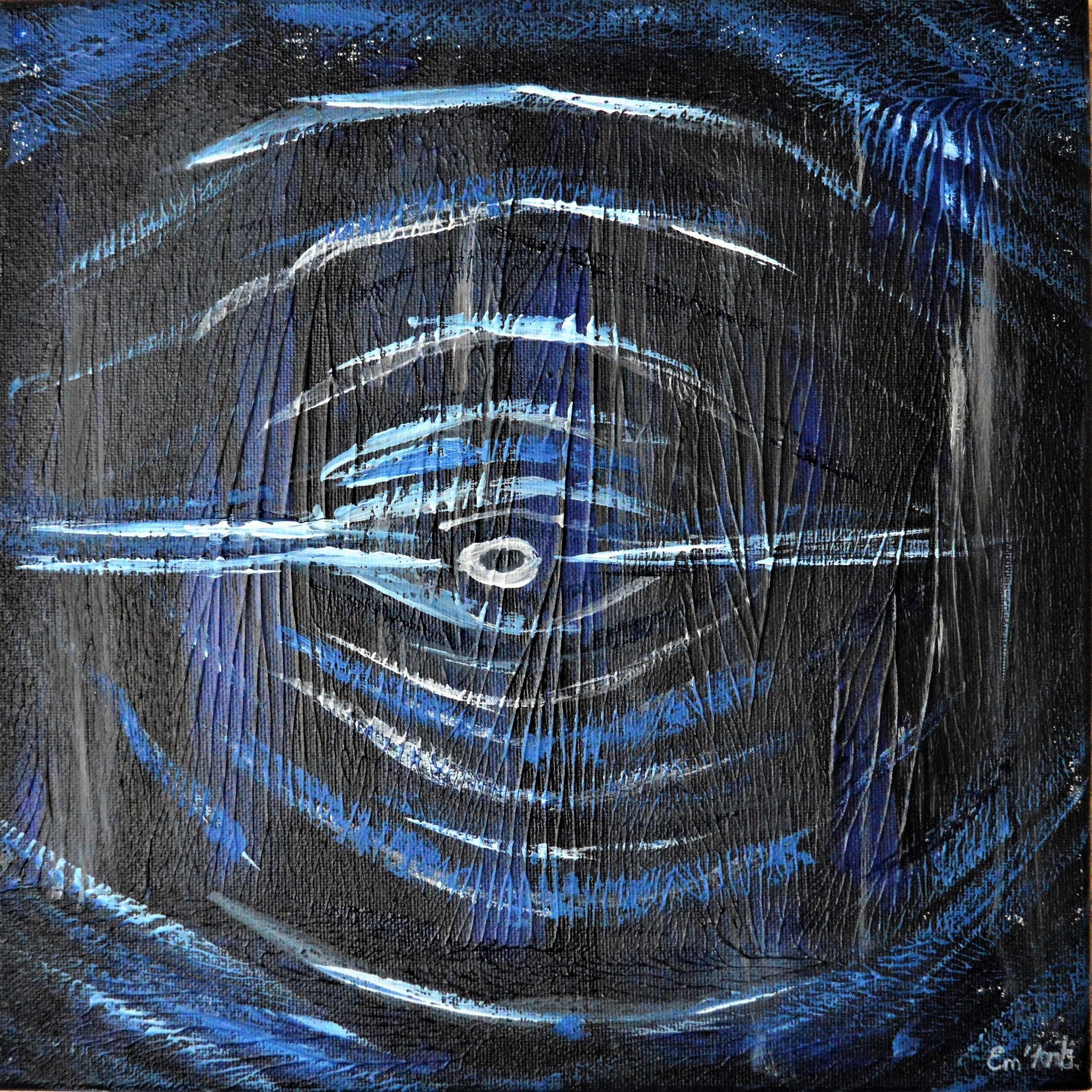 The Eye of Time, abstract acrylic painting on canvas by Emmanuelle Baudry